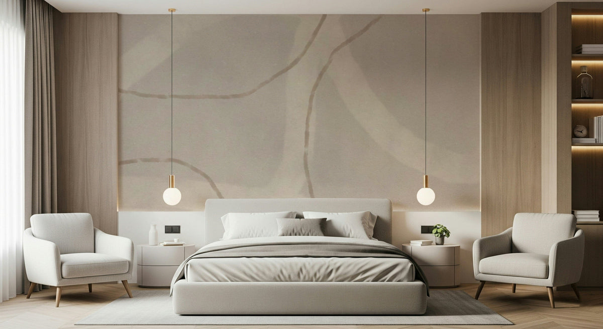 A beautiful abstract flowing wallpaper mural for a modern home.

