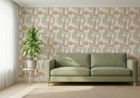 Contemporary pattern wallpaper in warm hues