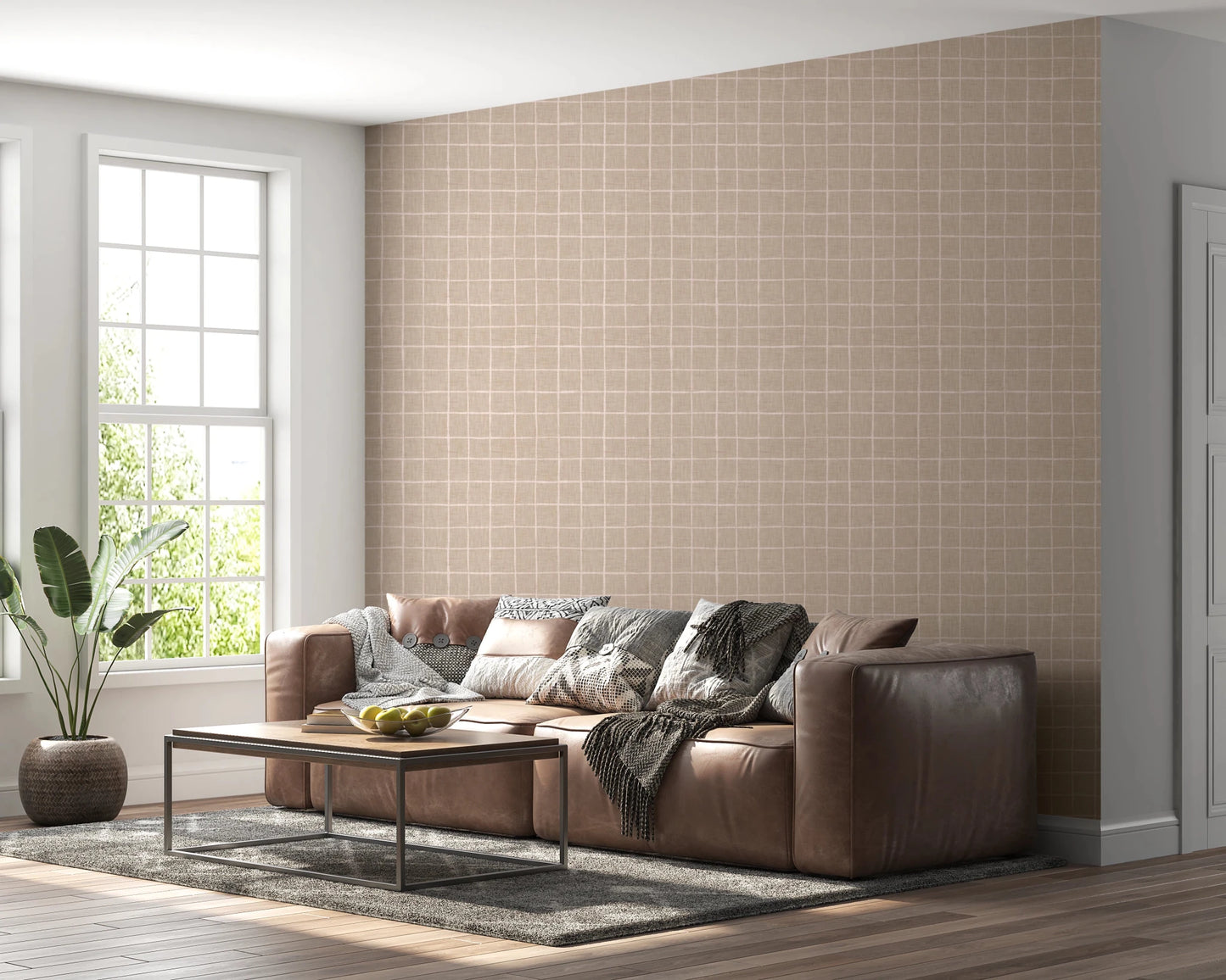 Neutral Grid Wallpaper⁠