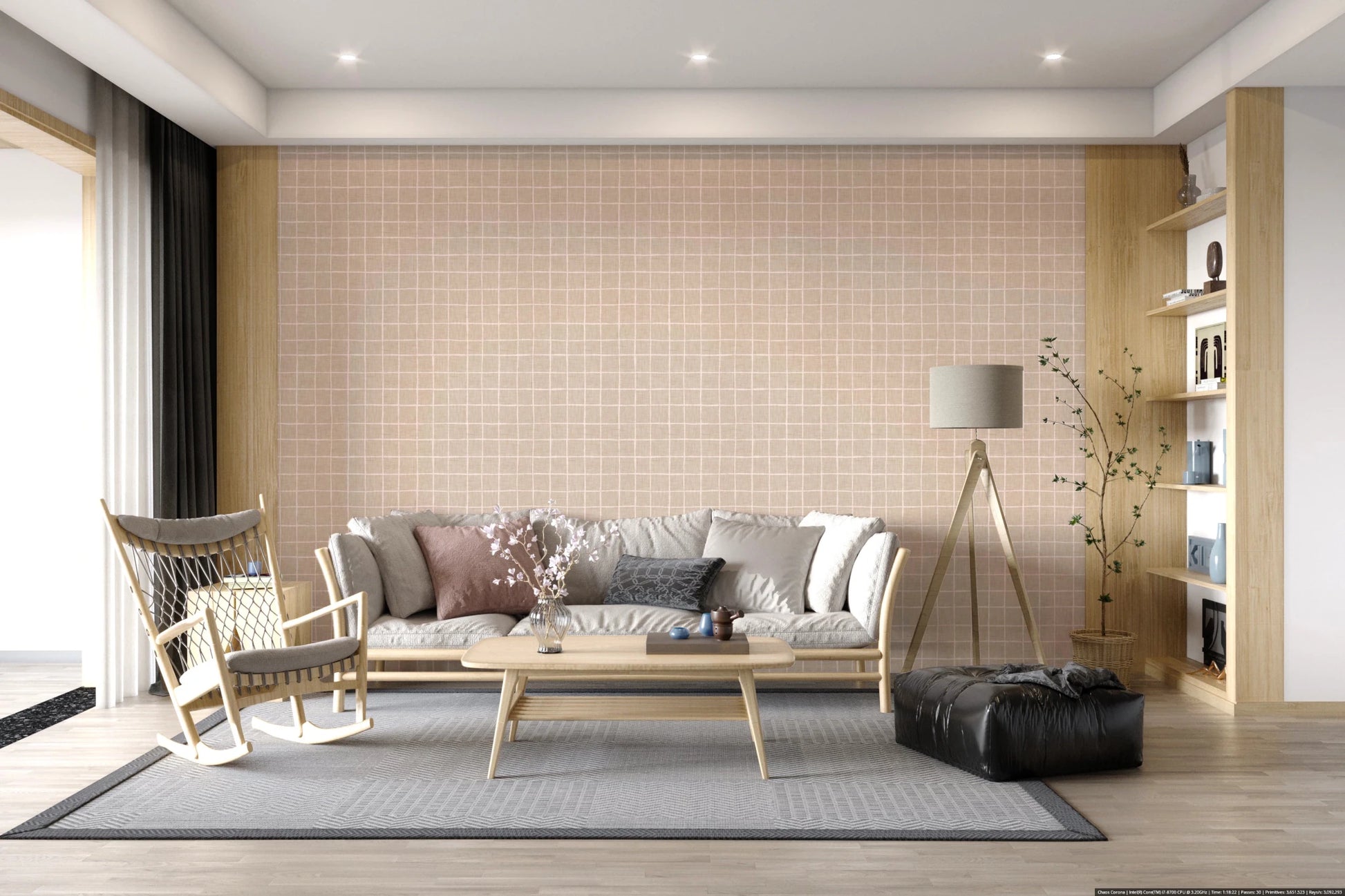 Neutral Grid Wallpaper⁠