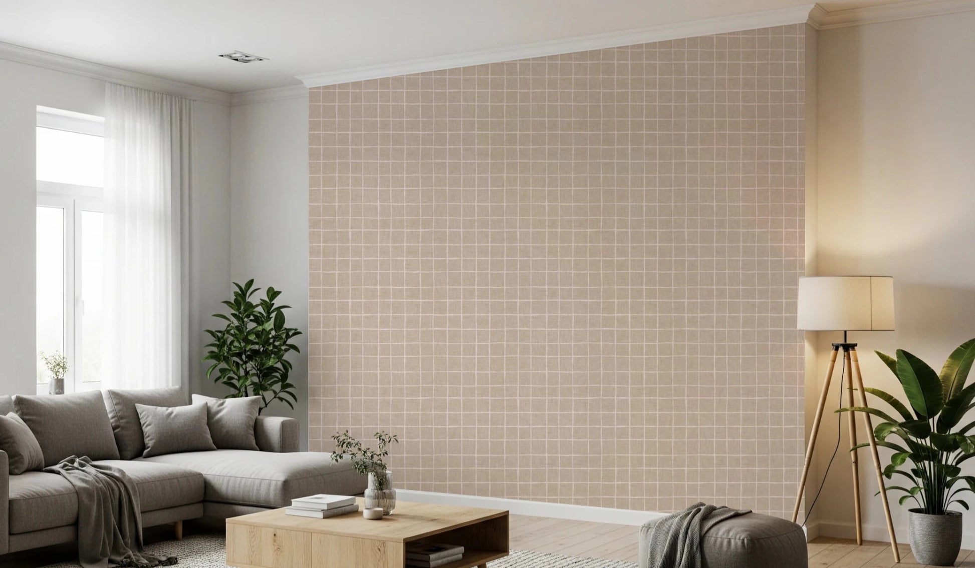 Neutral Grid Wallpaper⁠