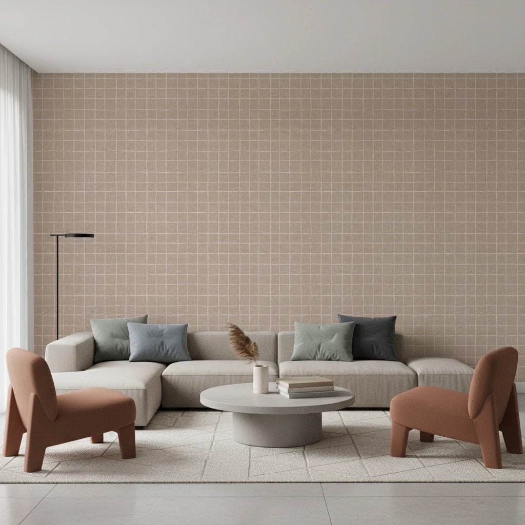 Neutral Grid Wallpaper⁠