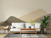 Soft aesthetic desert Neutral Hues peel and stick wall mural.