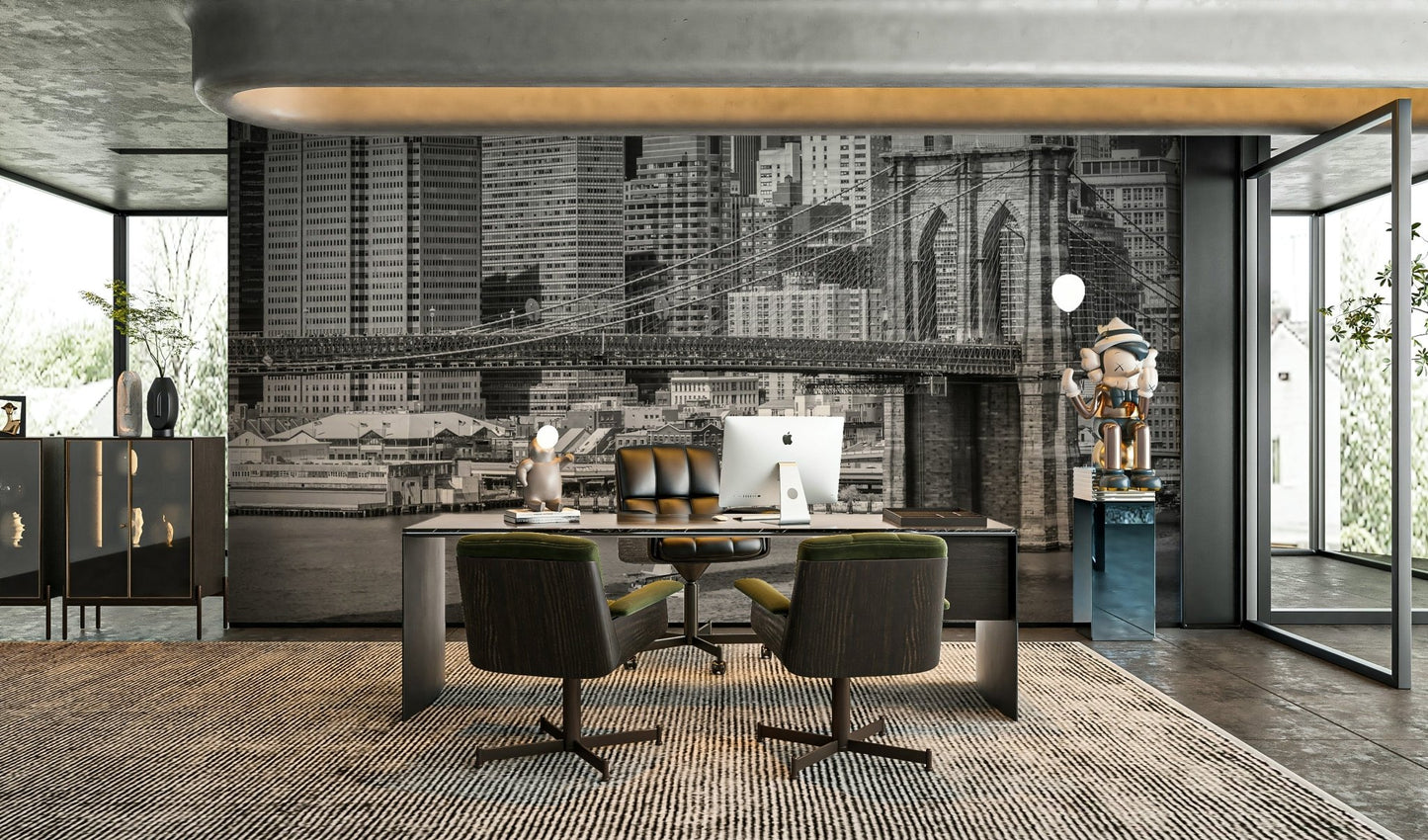 NEW YORK CITY Brooklyn Bridge & Manhattan Skyline Wall Mural