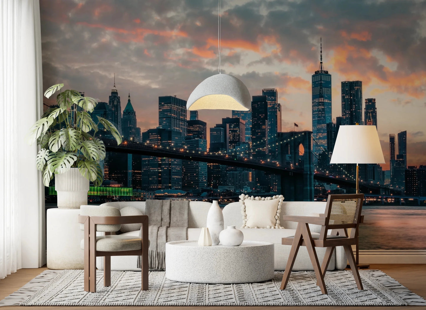 New York In The Evening Wall Mural