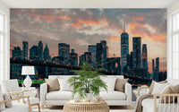 New York In The Evening Wall Mural