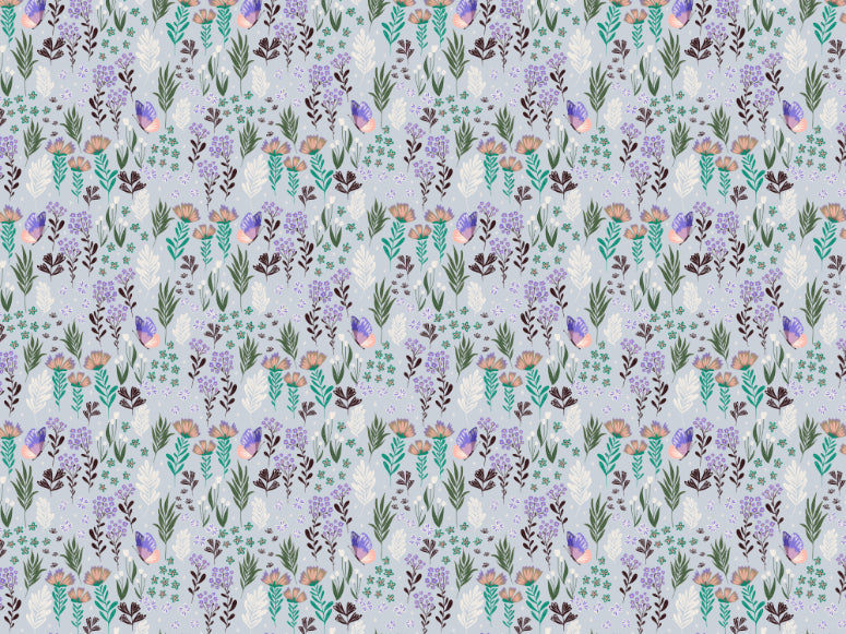 Butterfly Meadow Purple Wallpaper in your room
