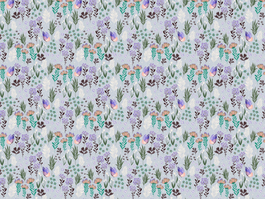 Butterfly Meadow Purple Wallpaper