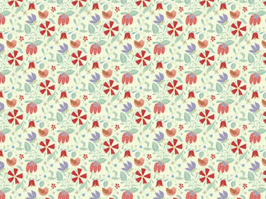 Folksy Birds Wallpaper