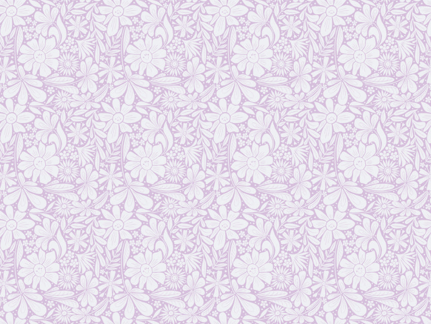 Happy Blooms Lilac Wallpaper