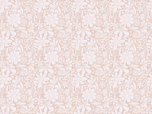 Happy Blooms Pastel Pink Wallpaper