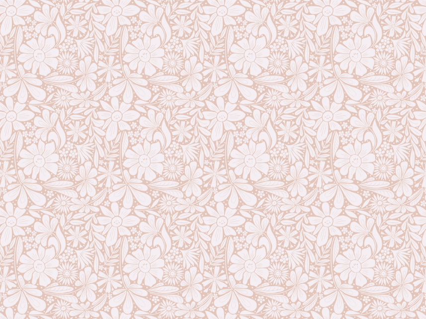 Happy Blooms Pastel Pink Wallpaper in your room — zoomed