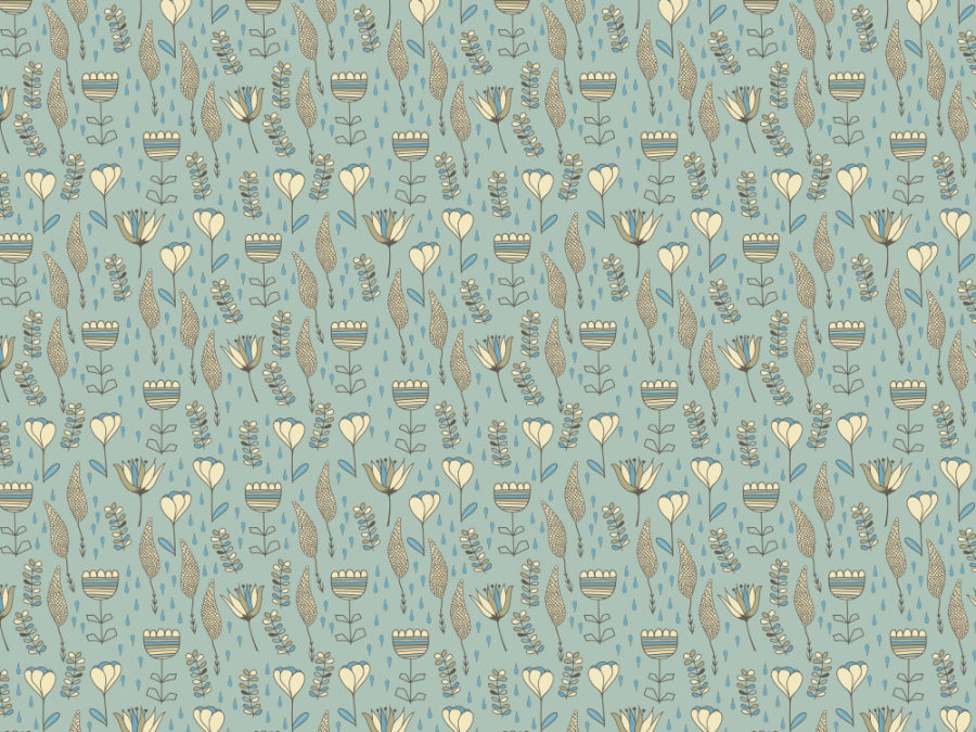 Naive Blooms Wallpaper in your room — zoomed
