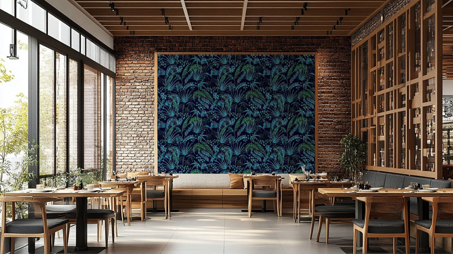 Hand Painted Night Plants dark plant decor

