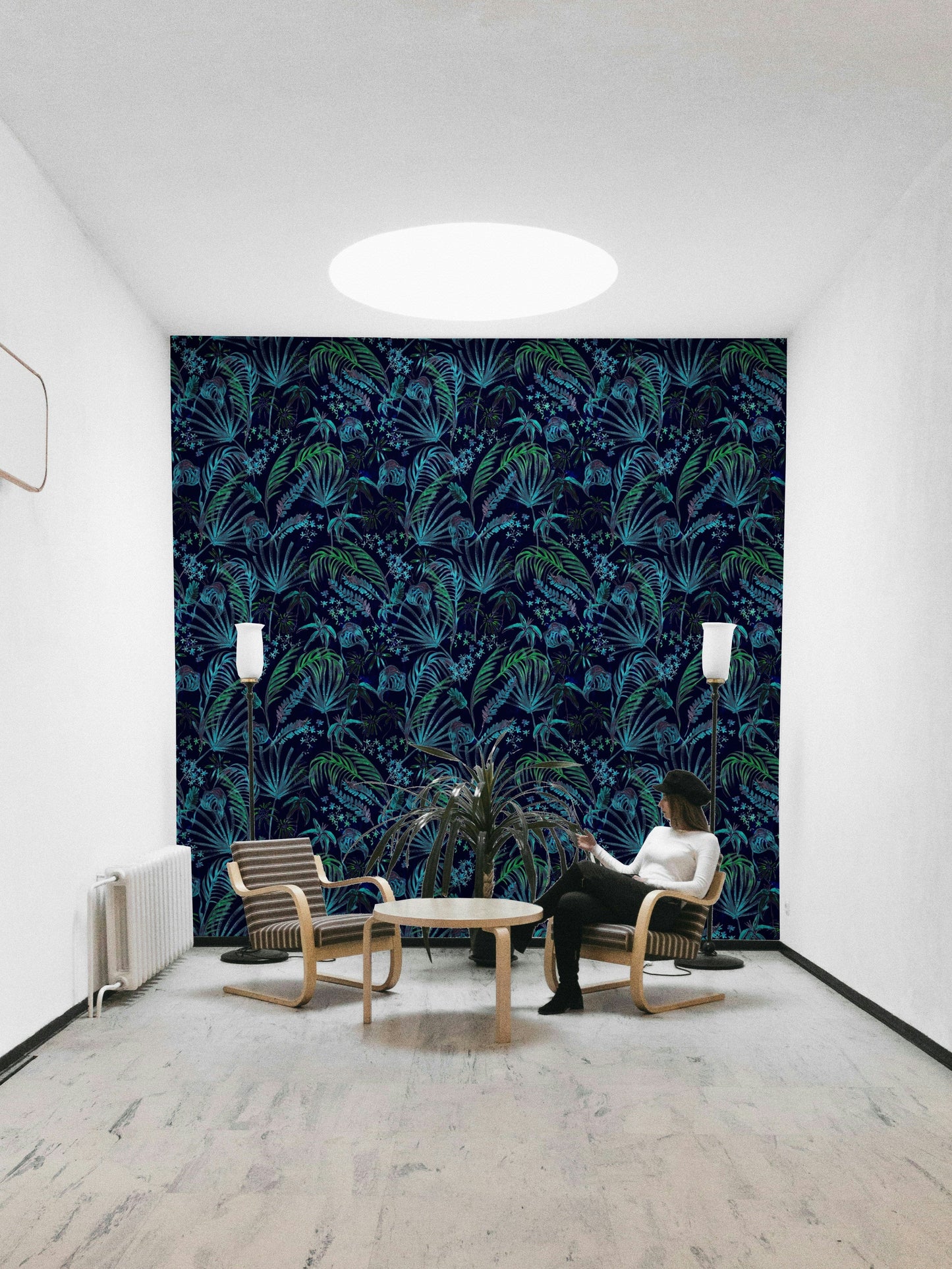Hand Painted Night Plants elegant wallpaper
