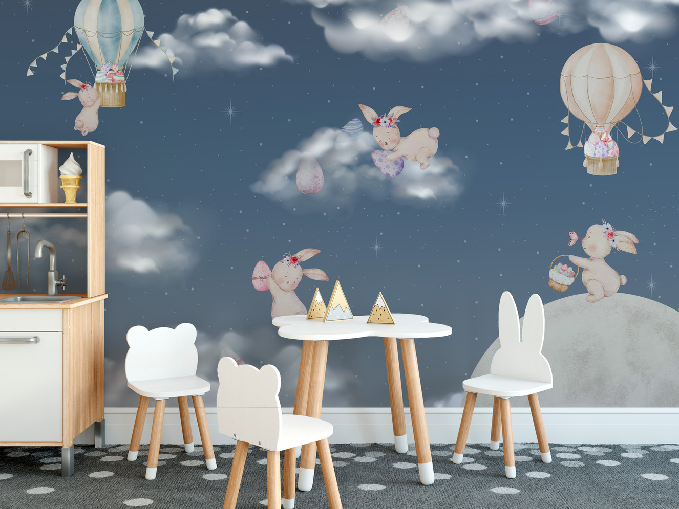 Night Sky Bunny Easter Wall Mural