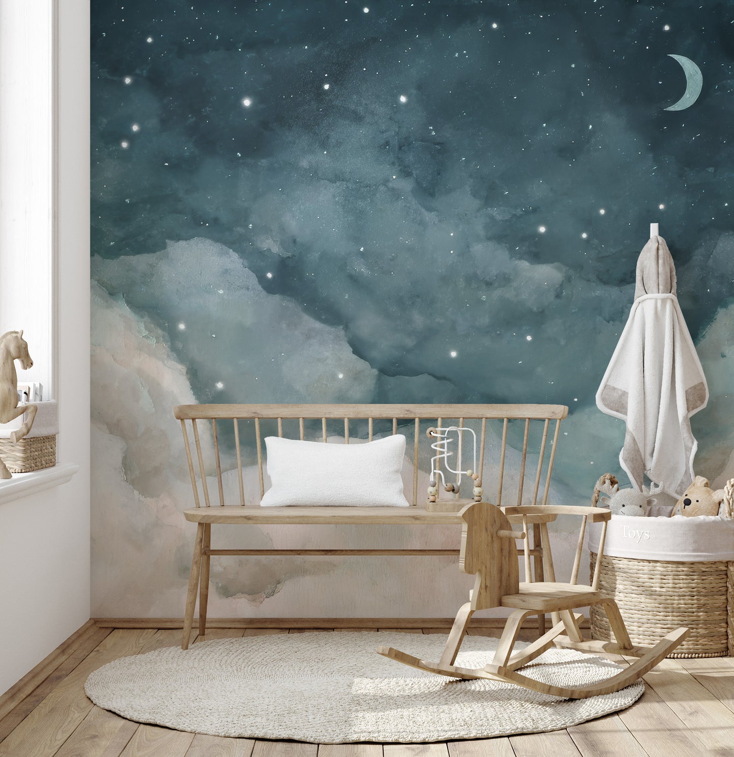Night Sky Serenade Wallpaper for cosmic nurseries