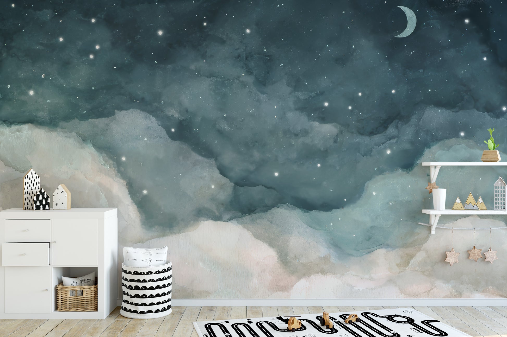 Dreamy nursery vibes with Night Sky Serenade Wallpaper