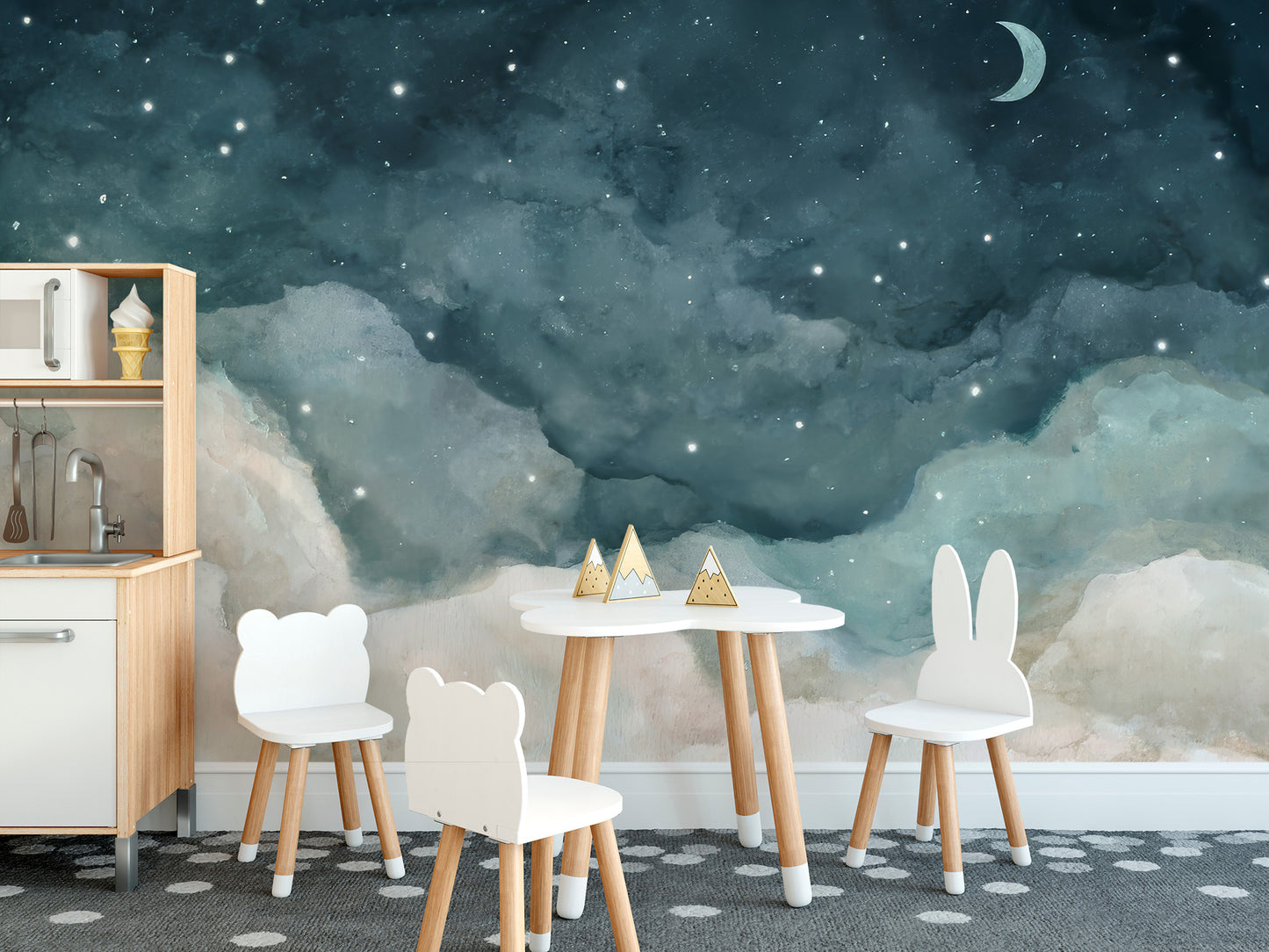 Night Sky Serenade Wallpaper for kids' rooms