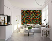 Nocturnal Bloom wall mural bringing a dramatic floral design to your space.

