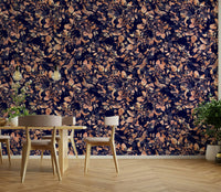 This wallpaper is suitable for a dining room, a bedroom, or a chic living space.
