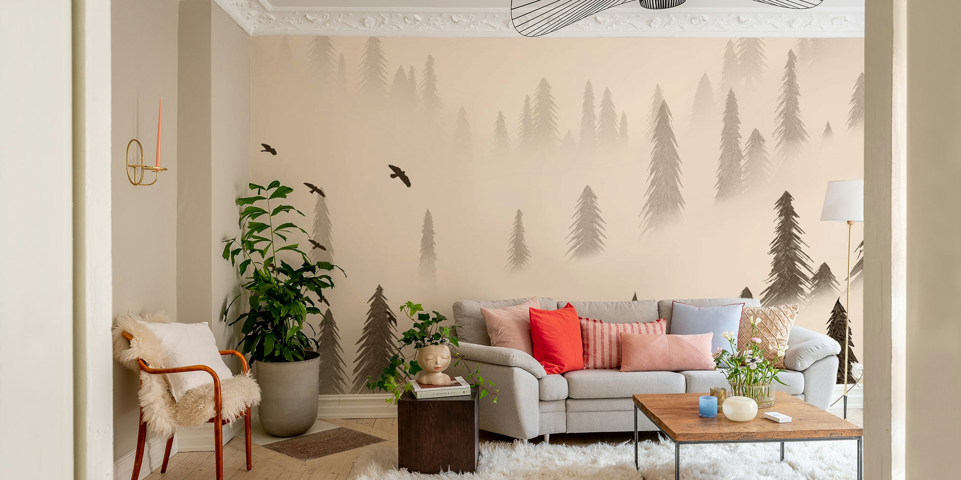 Northern Forest Sepia Wallpaper – Neutral Toned Wallpaper