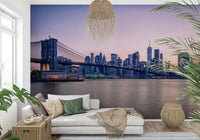 NYC Bridge at Dusk Wall Mural