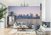 NYC Bridge at Dusk Wall Mural