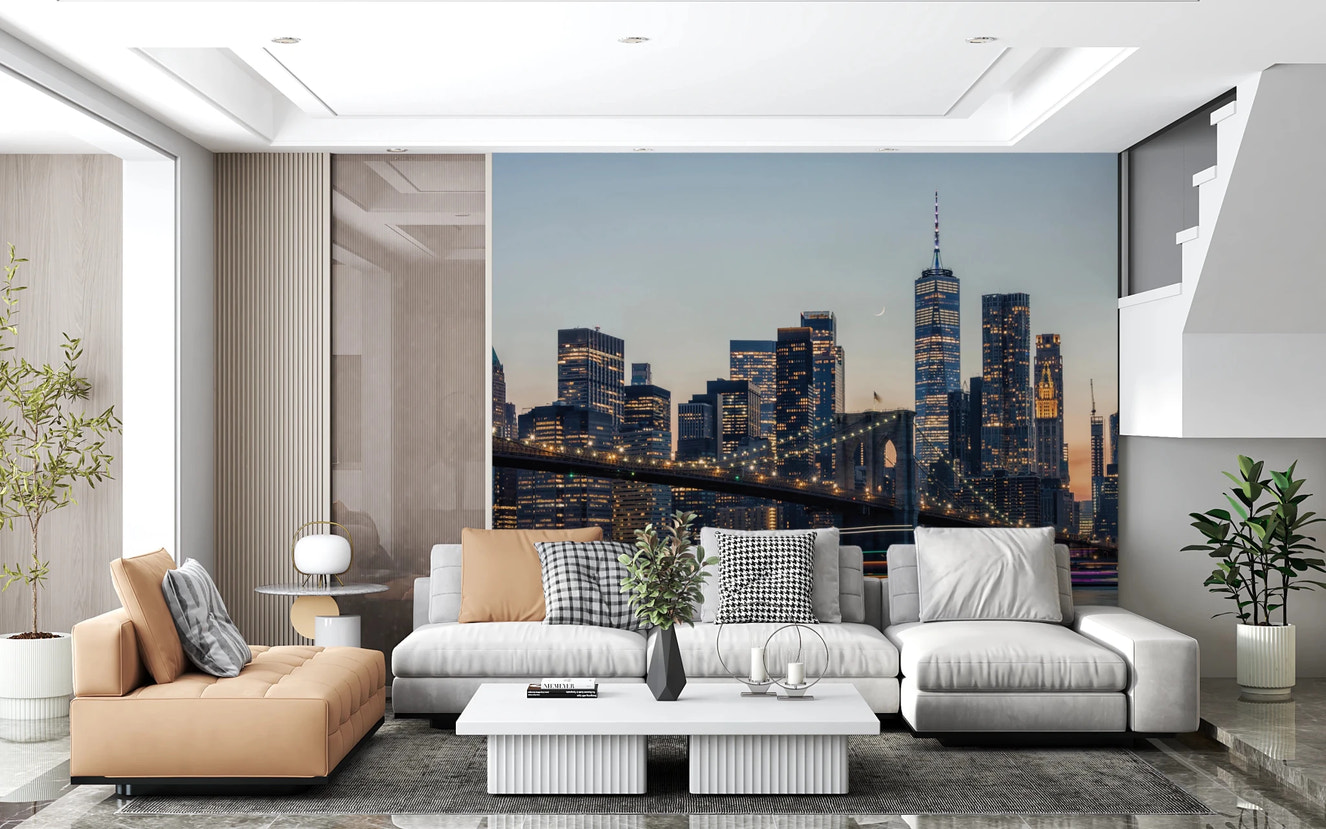 NYC Skyline at Twilight Wall Mural