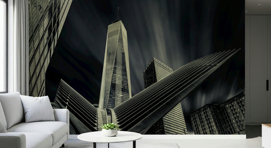 NYC Architectural Drama Wallpaper — contemporary city skyline with architectural depth and intensity.