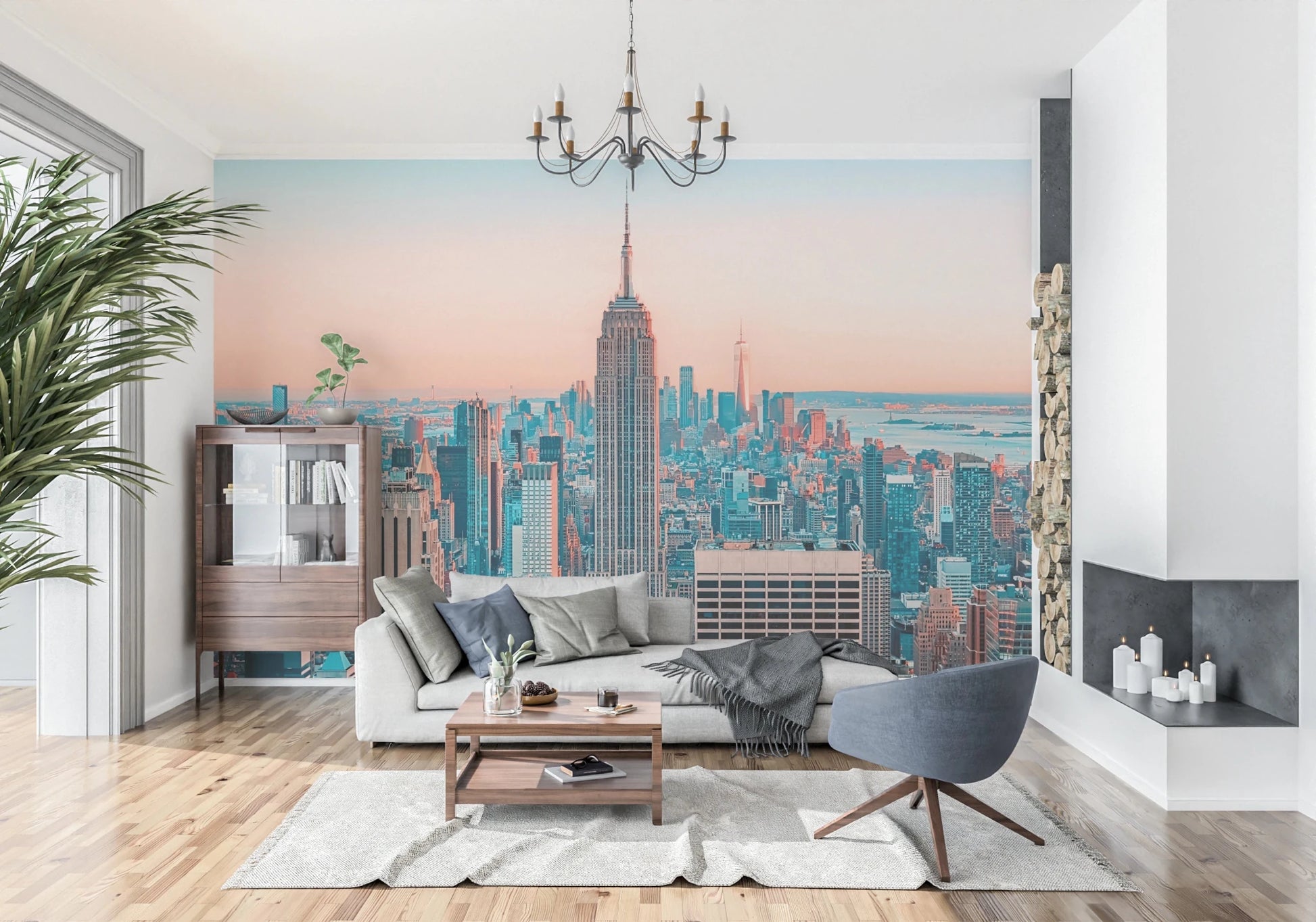 NYC Sunrise Skyline Wall Mural