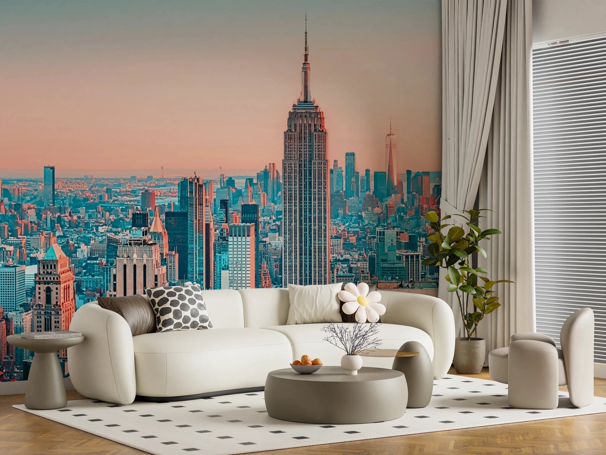 NYC Sunrise Skyline Wall Mural