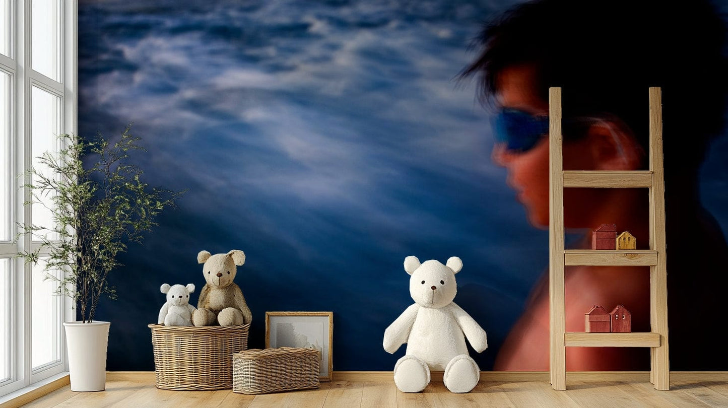 A beautiful powerful wave wallpaper mural for a modern home.

