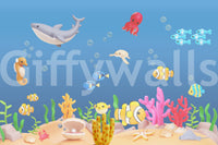 The view shows the ocean buddies in a gentle, welcoming way.