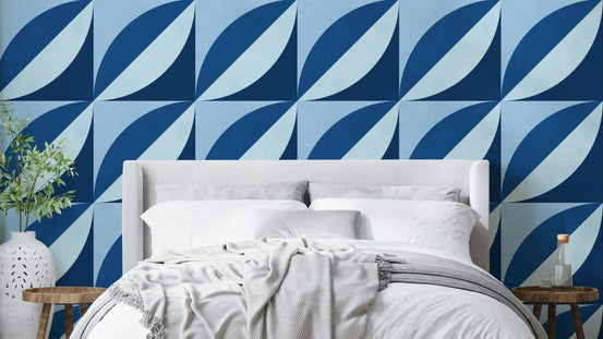 A wall mural with a floral design.

