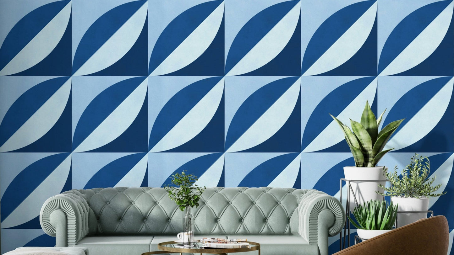 The colors are ocean-inspired tones of blue, turquoise, and white.

