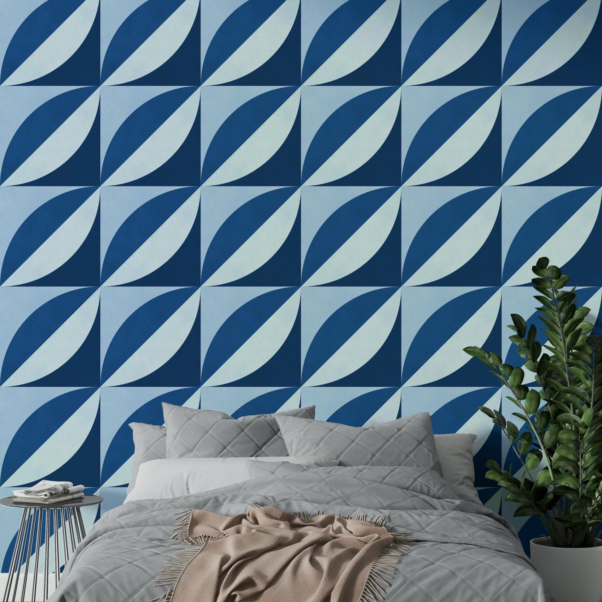 The mural gives a feeling of quiet elegance.

