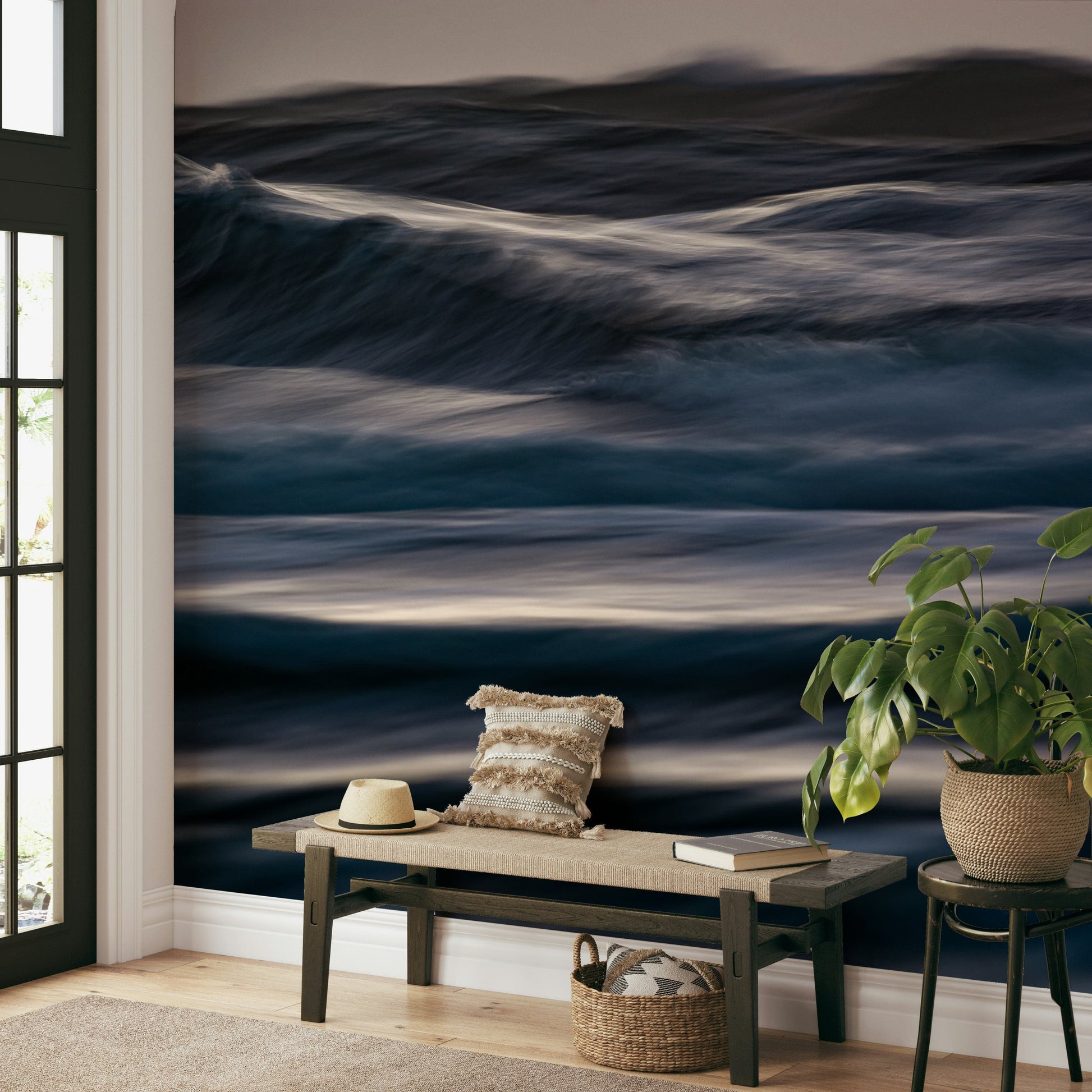 A close-up of the detailed texture in the wave design.

