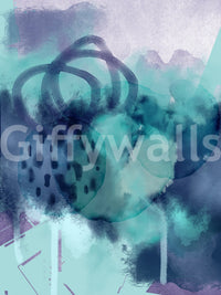 Entryway wall decor with ocean-themed mural, modern coastal apartment style