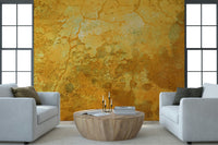 Rustic cracked plaster wall mural in earthy shades