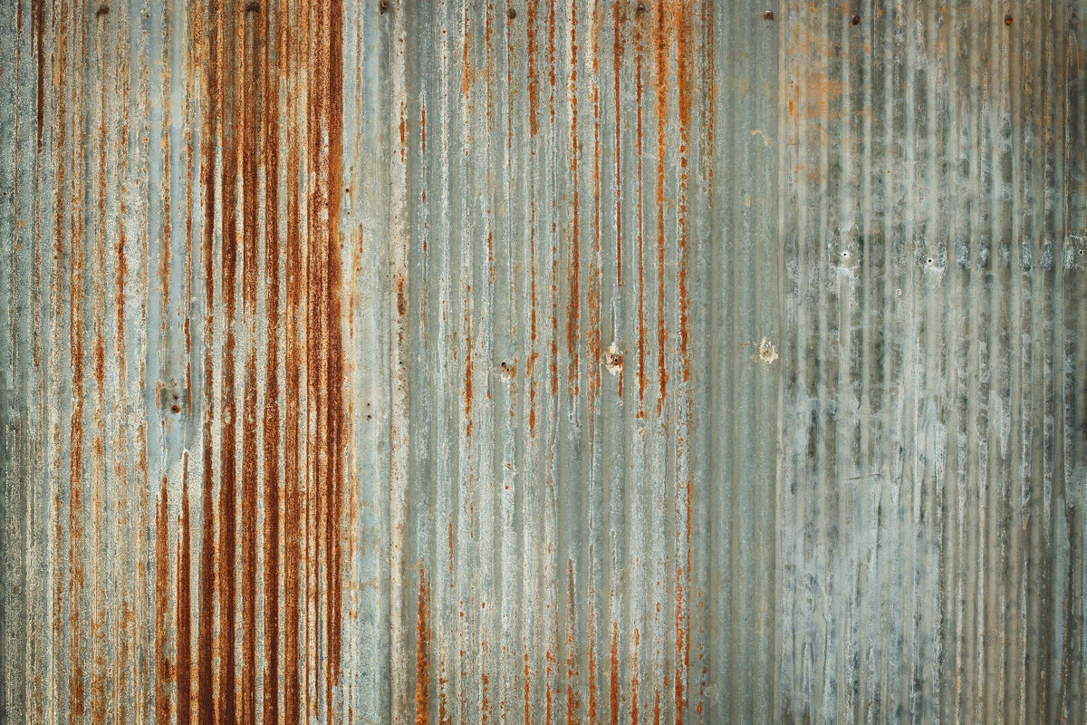 Faux Rust Metallic Wallpaper Mural in your room — zoomed