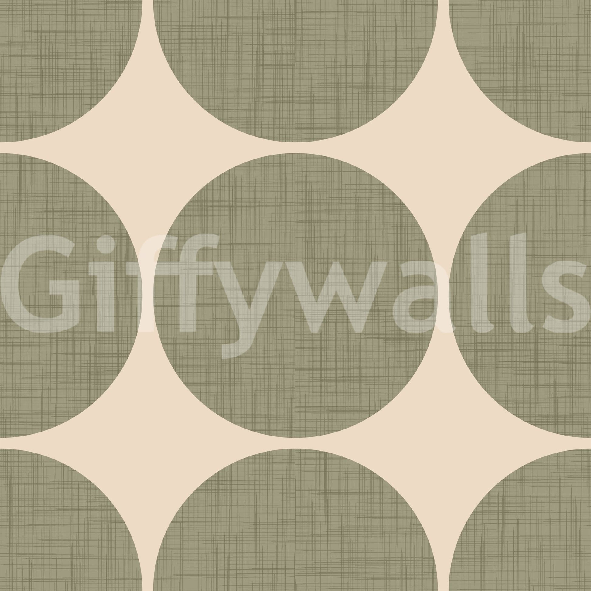 Graphic wallpaper design highlighting large olive spheres in a structured grid layout