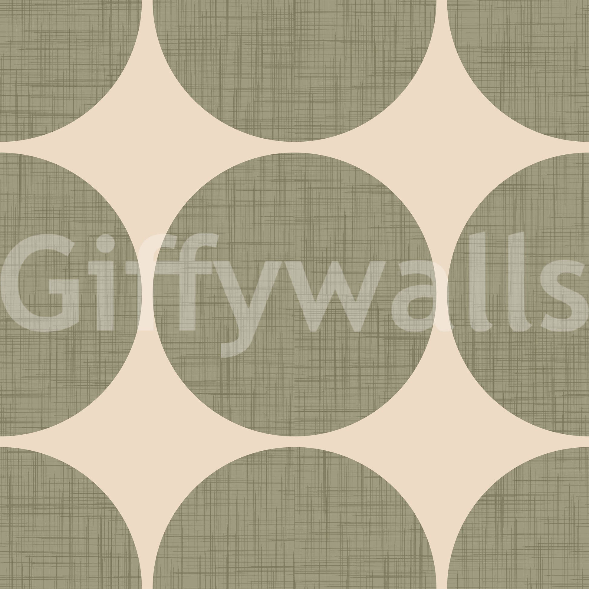 Graphic wallpaper design highlighting large olive spheres in a structured grid layout
