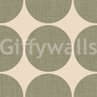 Graphic wallpaper design highlighting large olive spheres in a structured grid layout