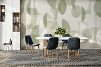 High-quality image of the Geometrica Olive wallpaper

