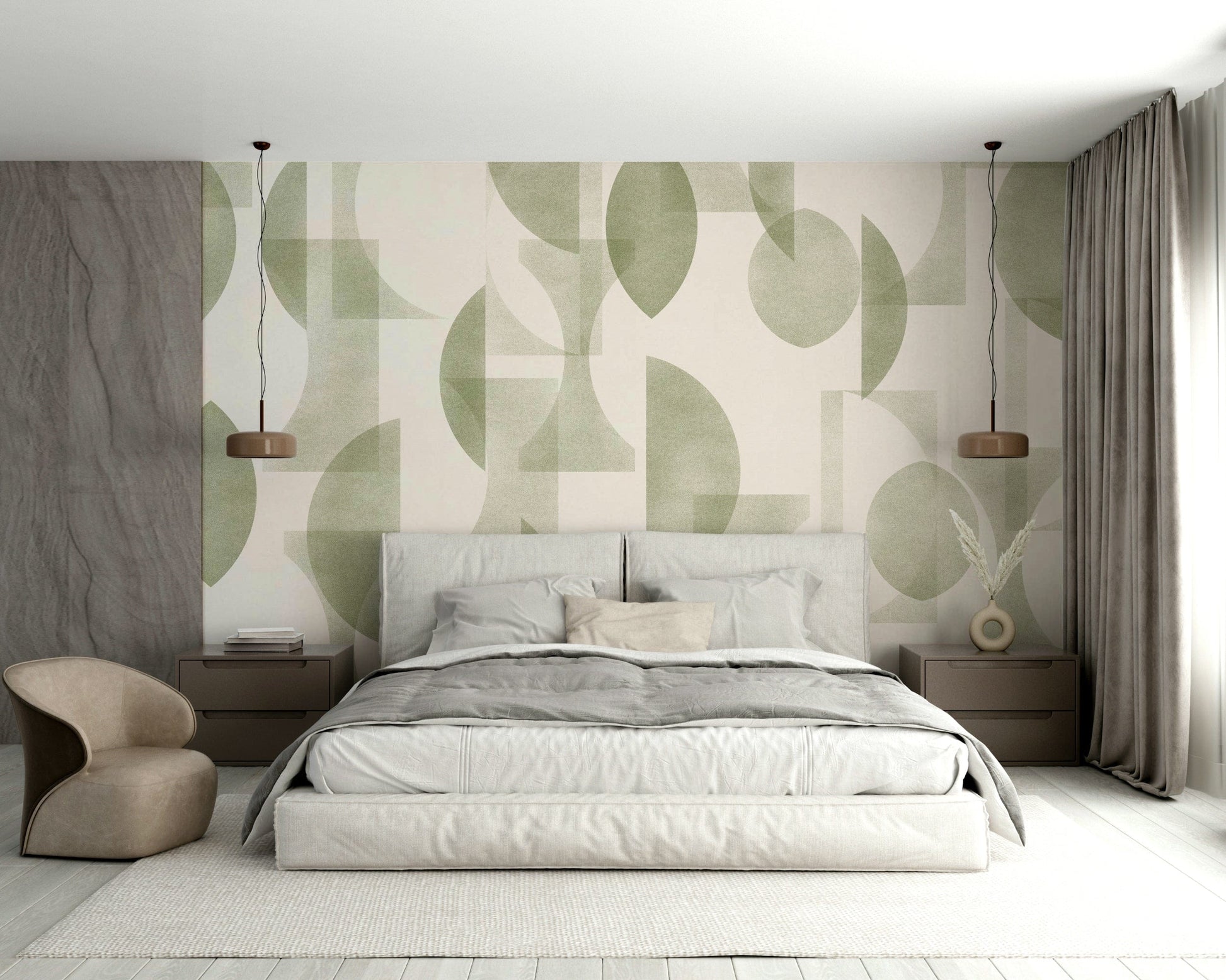 Detailed view of the geometric shapes and colors

