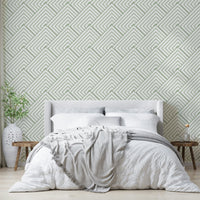 The color palette is calm and earthy, with shades of olive, beige, and white.
