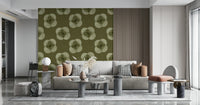 A calming floral design wallpaper mural that defines a space.
