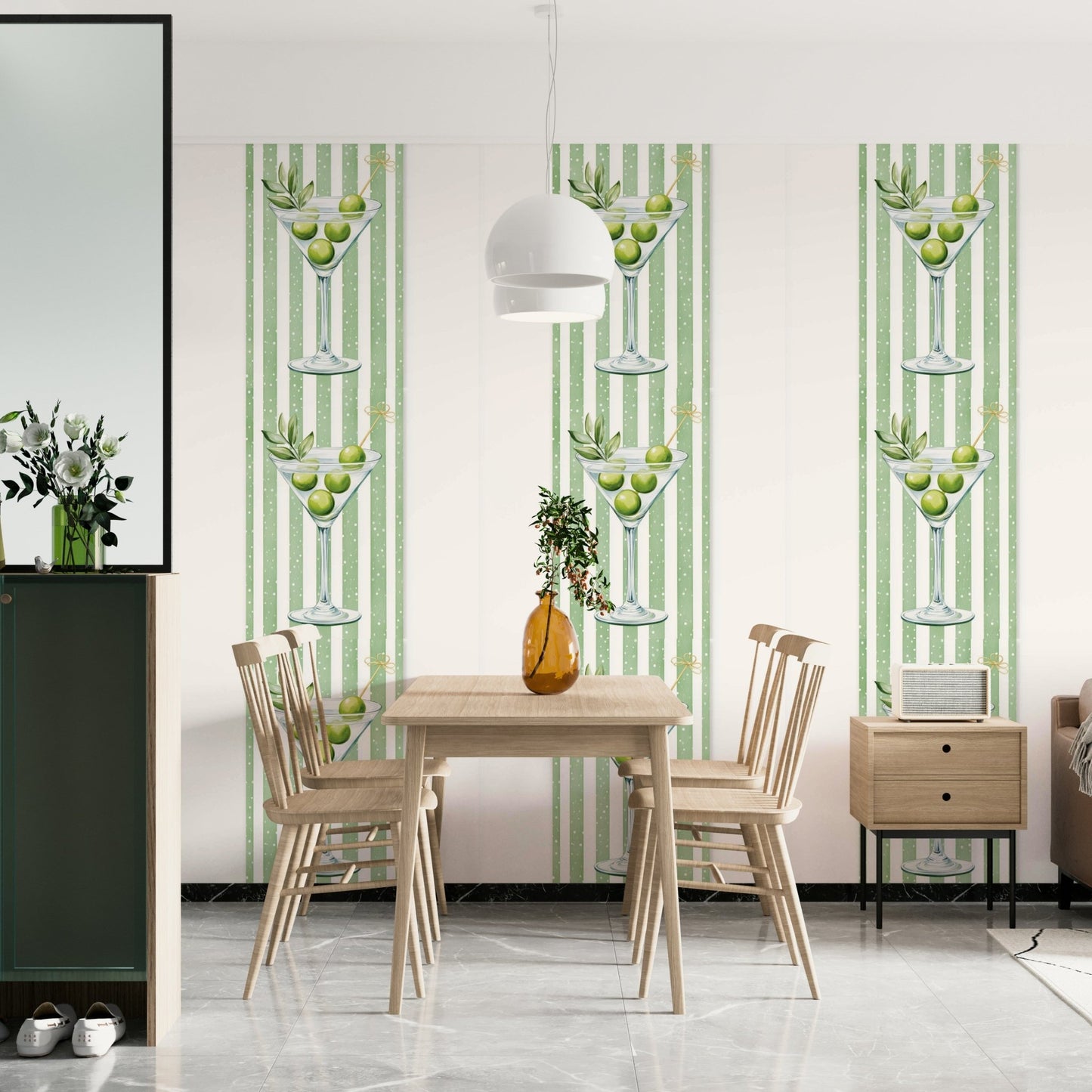 The style is modern and chic.

