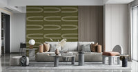 A calming modern design wallpaper mural that defines a space.

